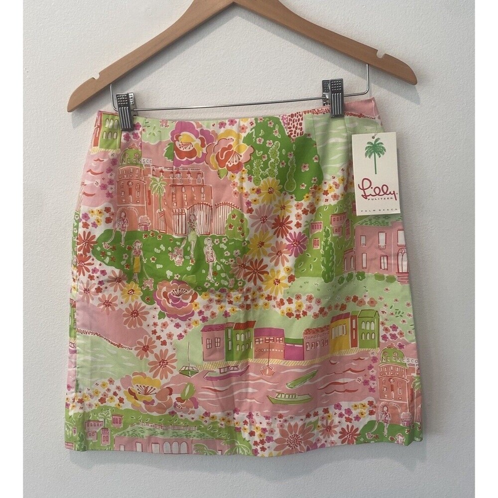 Lilly Pulitzer white label Deadstock Skirt Size 8 Palm Beach Tropical Print